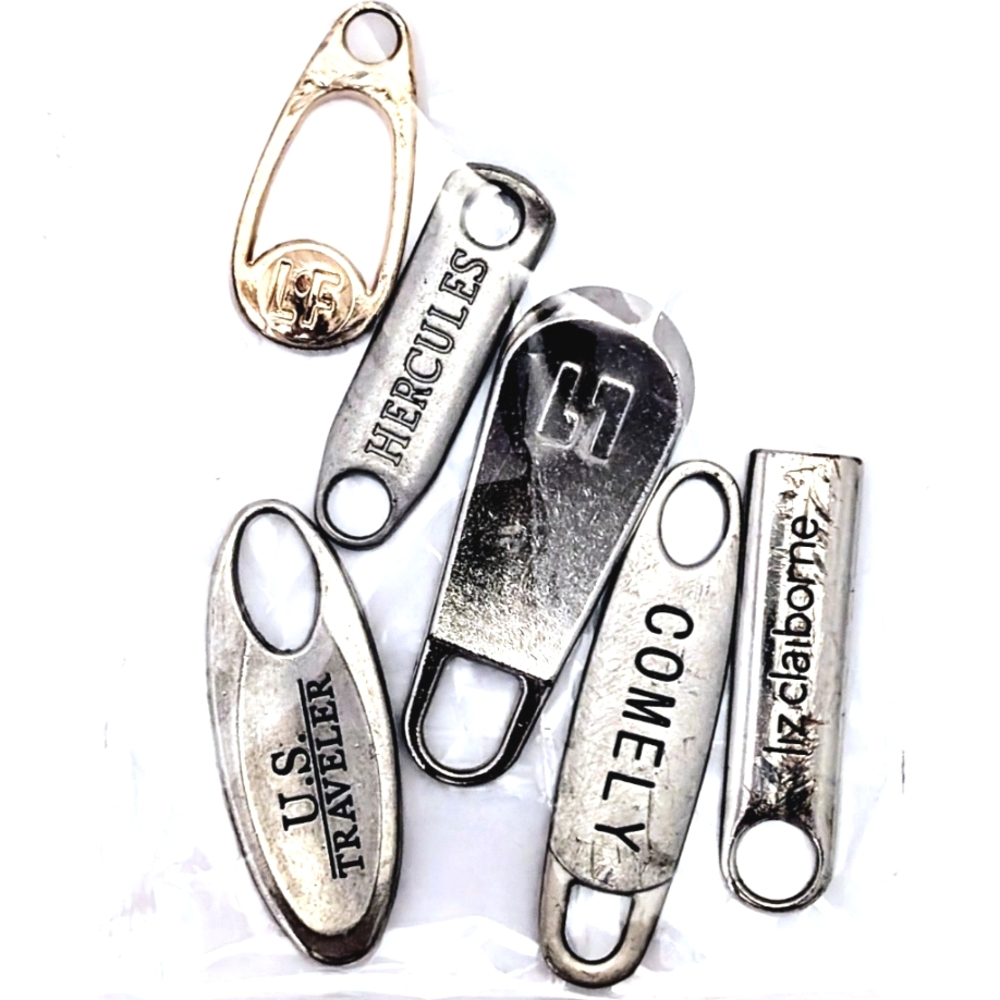B-9 Lot of 6 Vintage Luggage Zipper Pulls